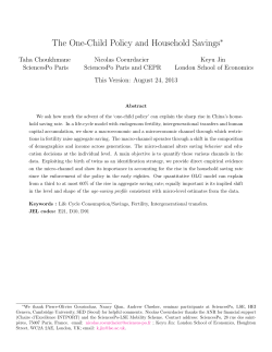 The One-Child Policy and Household Savings