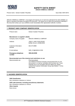 Sodium Acetate Trihydrate Safety Data Sheet