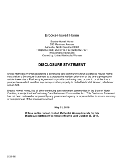 Brooks-Howell Home DISCLOSURE STATEMENT