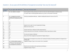 Question 1 – Do you agree with this definition of management