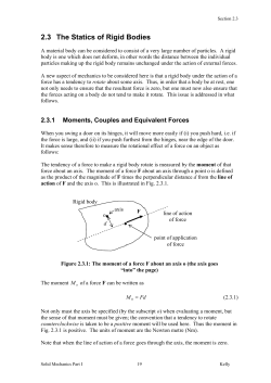 2.3 The Statics of Rigid Bodies