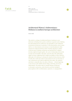 Architectural History`s Indeterminacy: Holiness in southern baroque