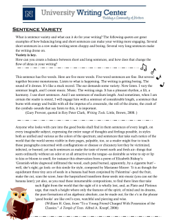 Sentence Variety