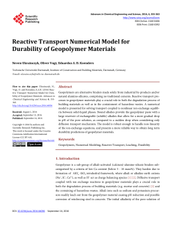 Reactive Transport Numerical Model for Durability of Geopolymer