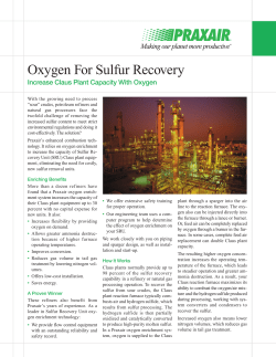 Oxygen for Sulfur Recovery