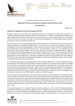 Appropriate Assessment procedures for felling