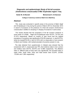Diagnostic and epidemiologic Study of fat tail scorpion (Androctonus