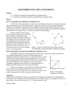 EQUILIBRIUM OF COPLANAR FORCES