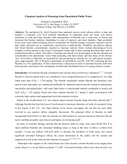 Chemical Analysis of Poisoning from Fluoridated Public Water