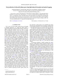 Fast production of ultracold sodium gases using light - ENS-phys