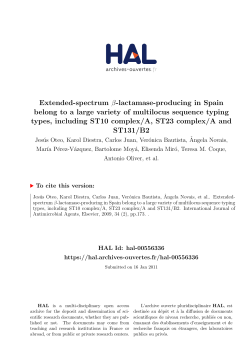 Extended-spectrum -lactamase-producing in Spain belong to a large