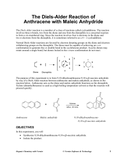 The Diels-Alder Reaction of Anthracene with Maleic Anhydride