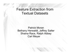 Feature Extraction from Textual Datasets