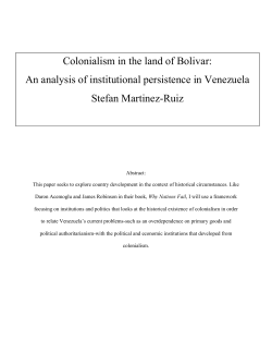 Colonialism in the land of Bolivar