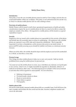 Mobile Phone Policy Introduction This policy covers the use of