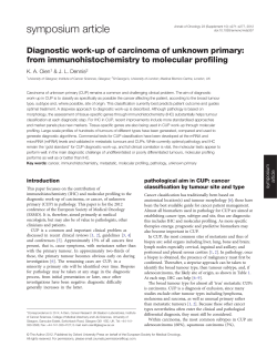 Diagnostic work-up of carcinoma of unknown primary: from