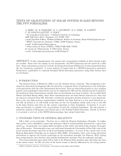 TESTS OF GRAVITATION AT SOLAR SYSTEM SCALES BEYOND
