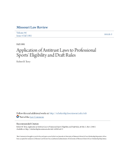 application of antitrust laws to professional sports` eligibility and draft