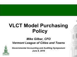 Purchasing Policy - Vermont League of Cities and Towns