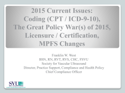 2015 Current Issues: Coding (CPT / ICD-9