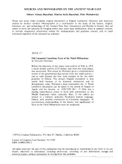 1/7. Old-Canaanite Cuneiform Texts of the Third Millennium
