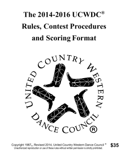 The 2014-2016 UCWDC Rules, Contest Procedures and Scoring