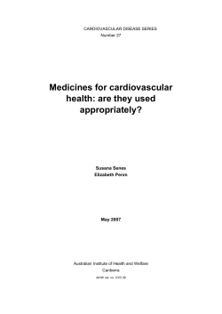 Medicines for cardiovascular health - Australian Institute of Health