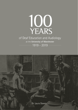 of Deaf Education and Audiology 1919 - 2019