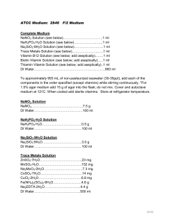 ATCC Medium: 2846 F/2 Medium Complete Medium NaNO3