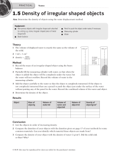 1.5 Density of irregular shaped objects
