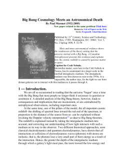 Big Bang Cosmology Meets an Astronomical Death 1