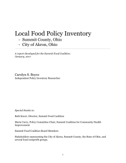 Policy Inventory - Summit Food Coalition