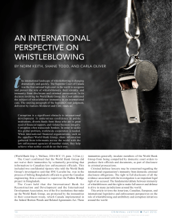 An International Perspective on Whistleblowing