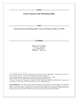Social Contracts and Marketing Ethics