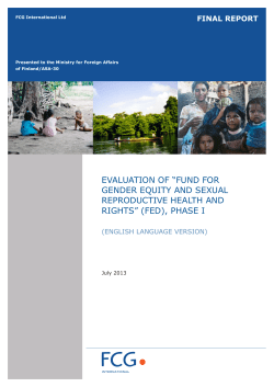 Fund for gender equity and sexual reproductivity heath and rights