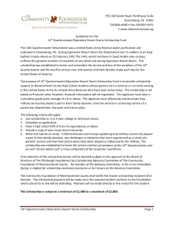 14th Quartermaster/Operation Desert Storm Scholarship Page 1 951