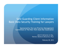 Safe-Guarding Client Information Basic Data Security Training