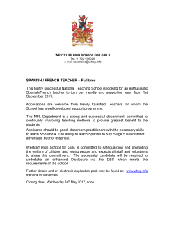 SPANISH / FRENCH TEACHER &ndash; Full time This highly successful