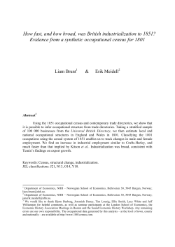 Evidence from a synthetic occupational census for 1801