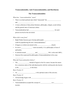 Transcendentalist, Anti-Transcendentalists, and Hawthorne The