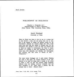 Charles Griswold`s Self Knowledge in Plato`s