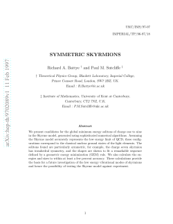 Symmetric Skyrmions