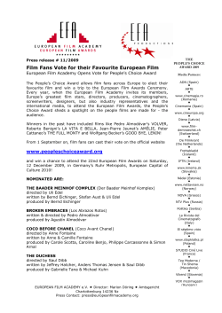 Film Fans Vote for their Favourite European Film