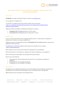 Application Guide for Top-up Bachelor`s Degrees