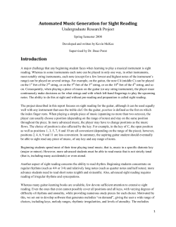 Automated Music Generation for Sight Reading Introduction