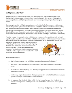 Bullfighting: Art or Not? - Ethics Unwrapped