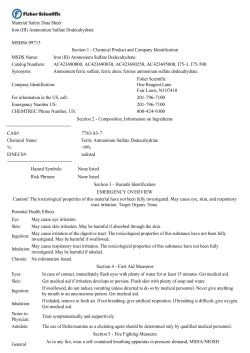 Material Safety Data Sheet Iron (III) Ammonium Sulfate