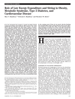 Role of Low Energy Expenditure and Sitting in Obesity, Metabolic