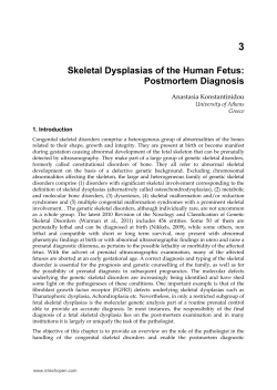 Skeletal Dysplasias of the Human Fetus: Postmortem