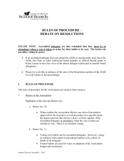Rules of Procedure - Saskatchewan School Boards Association